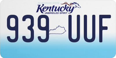 KY license plate 939UUF