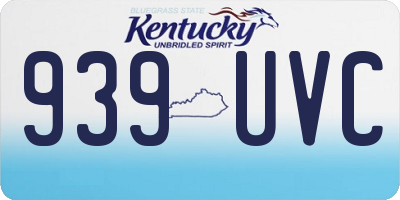 KY license plate 939UVC