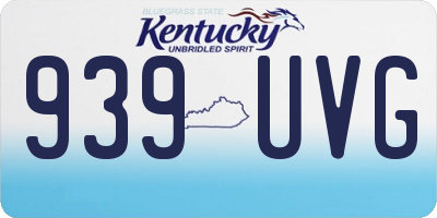 KY license plate 939UVG