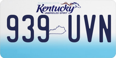 KY license plate 939UVN