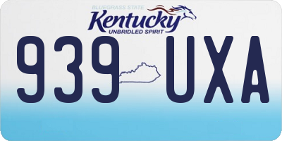 KY license plate 939UXA
