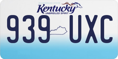 KY license plate 939UXC