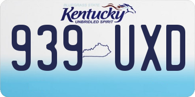 KY license plate 939UXD