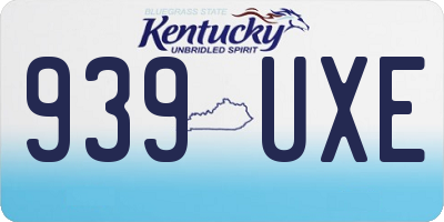 KY license plate 939UXE