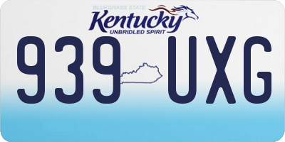KY license plate 939UXG