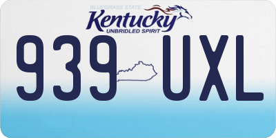 KY license plate 939UXL