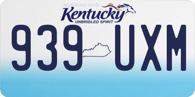 KY license plate 939UXM