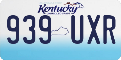 KY license plate 939UXR