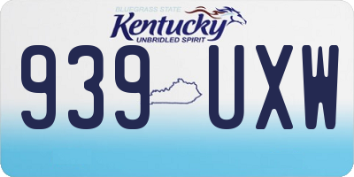 KY license plate 939UXW