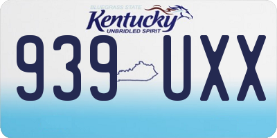 KY license plate 939UXX
