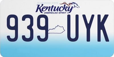 KY license plate 939UYK