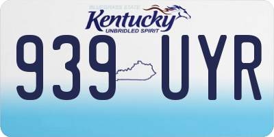 KY license plate 939UYR