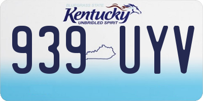 KY license plate 939UYV