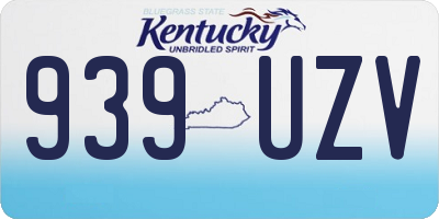 KY license plate 939UZV