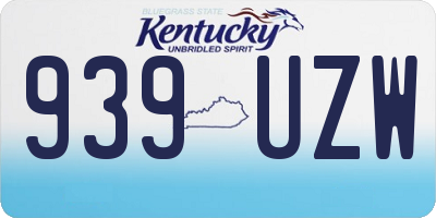KY license plate 939UZW