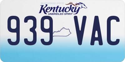 KY license plate 939VAC