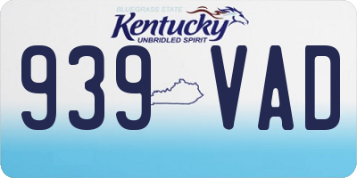 KY license plate 939VAD