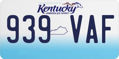 KY license plate 939VAF
