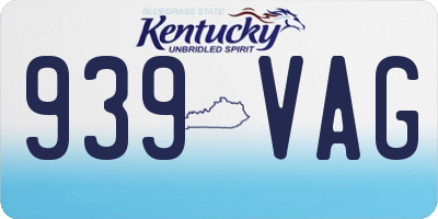 KY license plate 939VAG