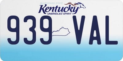 KY license plate 939VAL