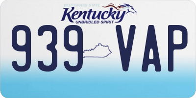 KY license plate 939VAP