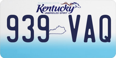 KY license plate 939VAQ