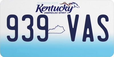 KY license plate 939VAS