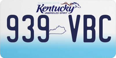 KY license plate 939VBC