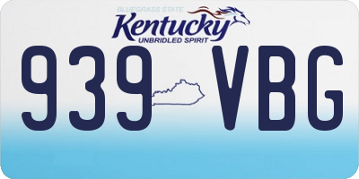 KY license plate 939VBG