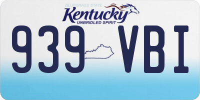 KY license plate 939VBI