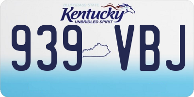 KY license plate 939VBJ