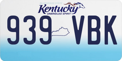 KY license plate 939VBK