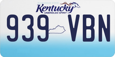 KY license plate 939VBN