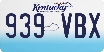 KY license plate 939VBX