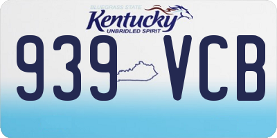 KY license plate 939VCB