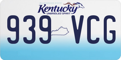 KY license plate 939VCG