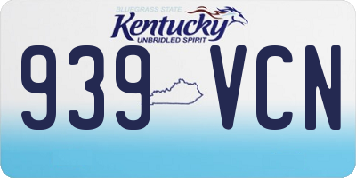 KY license plate 939VCN
