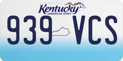 KY license plate 939VCS