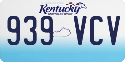 KY license plate 939VCV