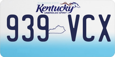 KY license plate 939VCX