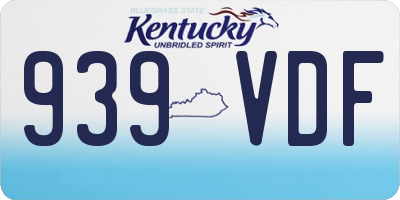 KY license plate 939VDF
