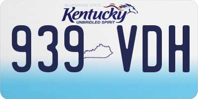 KY license plate 939VDH
