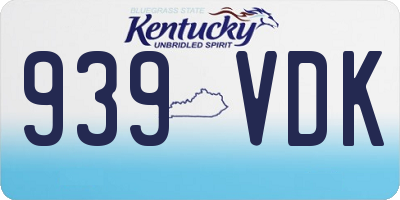 KY license plate 939VDK