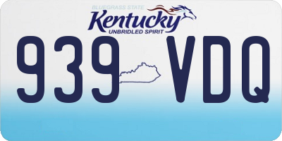 KY license plate 939VDQ