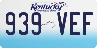 KY license plate 939VEF