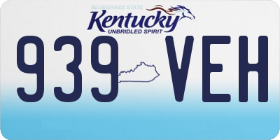 KY license plate 939VEH