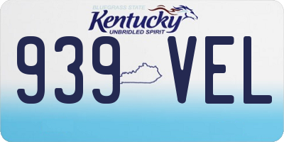 KY license plate 939VEL