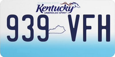 KY license plate 939VFH