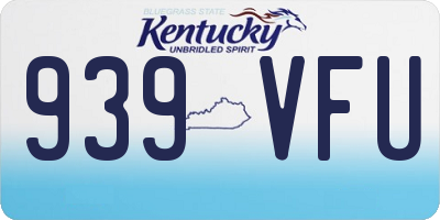 KY license plate 939VFU