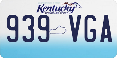 KY license plate 939VGA